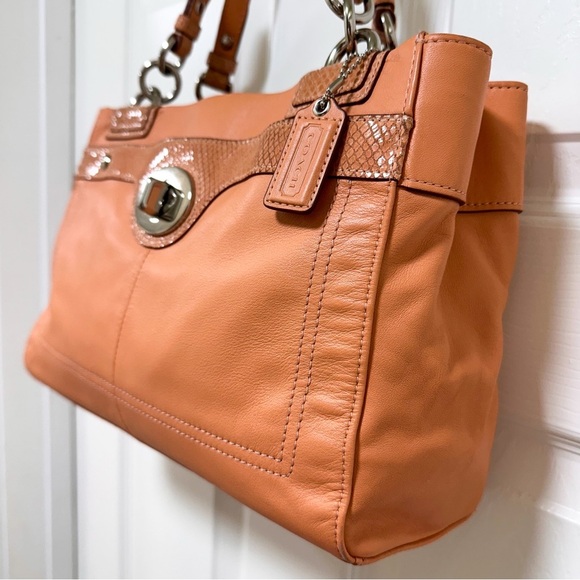 Coach Penelope Legacy Satchel Glovetanned Leather Python Embossed Trim - Picture 4 of 14